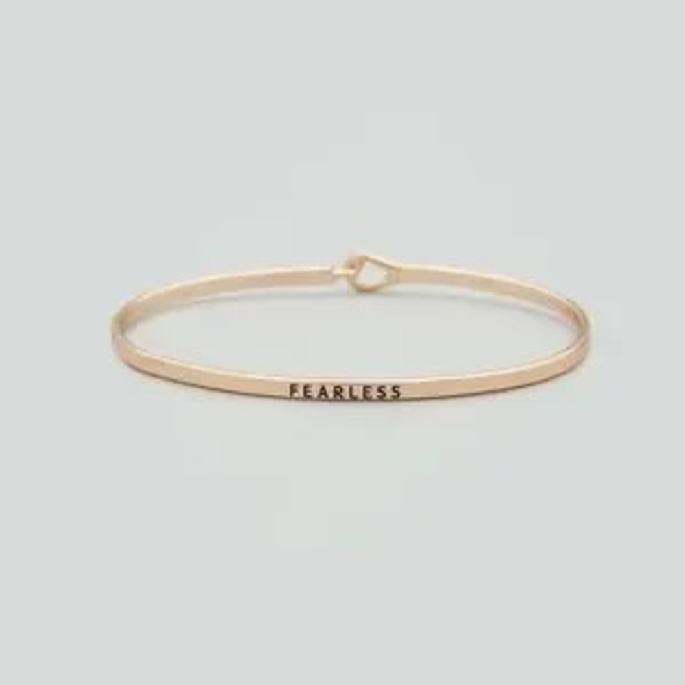 FEARLESS Gold Stackable Bangle Bracelet - Picture 2 of 2